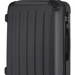 BEIBYE Hartschalen-Reisekoffer L 66 cm mit Doppelrollen, schwarz