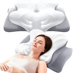 MOONYIN Nackenkissen Memory Foam, ergonomisch, für Seiten, Rücken & Bauch, hochwertiges Design