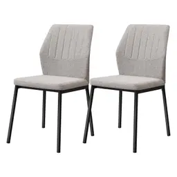 JoyyeSpace Esszimmerstühle Beige 2er Set, Polsterstuhl, Sitzfläche aus Polyester