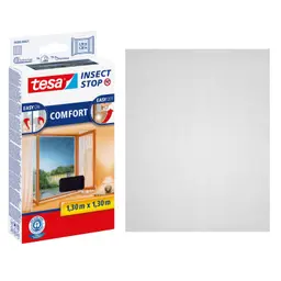 tesa INSECT STOP Klett Fliegengitter Premium - 130 cm x 130 cm Anthrazit