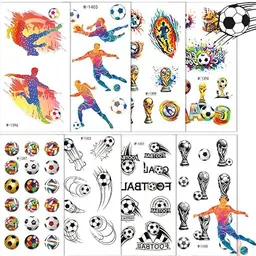 63 Stück Fußball Tattoos - Dekoration für Geburtstag und Party, Geschenke für Sportliebhaber