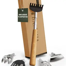 BAMBUA Rückenkratzer Ausziehbar mit 5 Aufsätzen – Für wohltuende Kratzgefühle & perfekte Anwendung, ideal als Geschenk