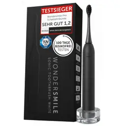 WonderSmile Schallzahnbürste Pro - Testsieger 2026* - Elektrische Zahnbürste IPX8, 4 Programme, mit Ladestation & 60 Tage Akkulaufzeit