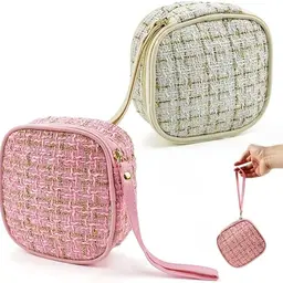 CAREDGO 2er Set Kosmetiktaschen für Handtasche - Mini Kulturbeutel für Damen