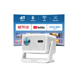 Smart Mini Beamer 4K VISSPL Heimkino & Outdoor Projektor, Autofokus, Trapezkorrektur, WiFi6, Bluetooth, Full HD 1080P, für Handy/PC