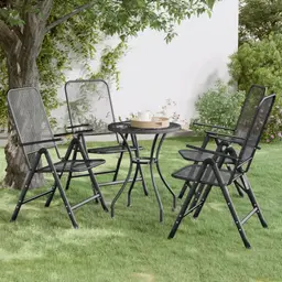 vidaXL 4X Klappbare Gartenstühle, Balkon- und Terrassenstühle, Sitzgruppe, Gartenmöbel, Anthrazit