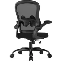 Farini Ergonomischer Mesh-Bürostuhl mit Lendenstütze, aufklappbaren Armlehnen und Drehfunktion