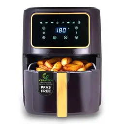 BERGNER CHARCOAL Heißluftfritteuse 1800W, 6,9L, 8 Programme, Keramikbeschichtung, 80-200°C, Timer bis 30 min, ölfrei