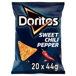 Doritos Sweet Chili Pepper - Tortilla Nachos mit süßem Chili-Geschmack, herzhafter Snack aus Mais (20 x 44g)