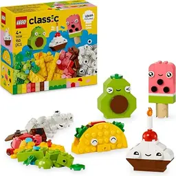 LEGO Classic Creative Food Friends Playset – Bauset für Kinder ab 4 Jahren mit Cupcake, Eis, Avocado & Taco