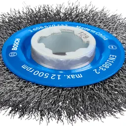 Bosch Professional Scheibenbürste Gewellter Draht Clean Ø 115 mm, 0,3 mm Drahtstärke, für Metall, X-LOCK