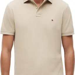Tommy Hilfiger Herren Poloshirt Kurzarm Regular Fit, Beige (Sandalwood)