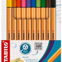 STABILO point 88 Fineliner – 10er-Pack – Sortierte Farben