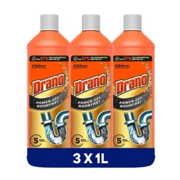 Drano Extra Stark Abflussreiniger 3er Pack für Küche & Bad