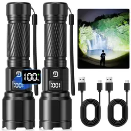 GEARLITE LED Taschenlampen, 6000LM, wasserdicht, zoom, 2 Stück