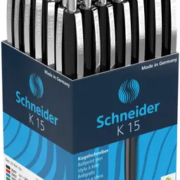 Schneider Kugelschreiber K15, 50 Stück, Schwarz