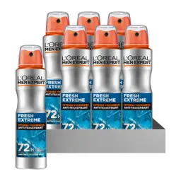 L'Oréal Paris Men Expert Fresh Extreme 72H Anti-Transpirant Deospray, mit Ultra-Cooling-Effekt, Schutz gegen Geruch, Aerosol, 6 x 150ml