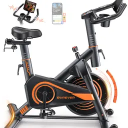 Burever Heimtrainer Fahrrad mit App, LCD Display & Pulsmessung, magnetischer Widerstand, 15 kg Schwungrad, bis 160 kg