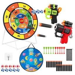 ARATERVIO Tragbares Dartspiel – 73cm, doppelseitig mit Ständer & Aufhängung