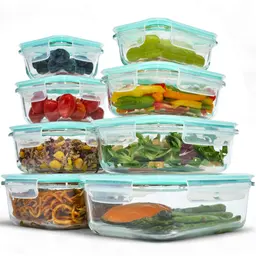 Uandu Glasbehälter mit Deckel 16-teilig – Meal Prep Boxen Glas