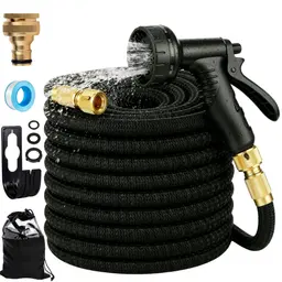 Expandierbarer Gartenschlauch, 75ft, 3-lagiger Latex, No-Kink, 10-Strahlarten, Messinganschlüsse, flexibel für Garten & Autowäsche