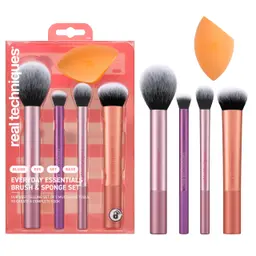 Real Techniques Make-up-Set mit Pinsel, Schwamm & Mixer, 5-teilig für Foundation, Rouge, Bronzer & Lidschatten
