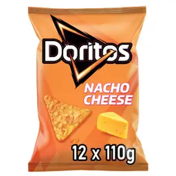 Doritos Nacho Cheese -Tortilla Nachos mit Käse Geschmack - Herzhafter Snack aus Mais (12 x 110g)