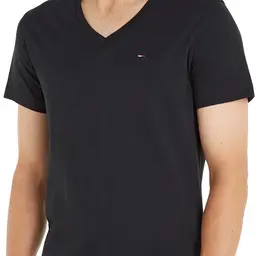 Tommy Jeans Herren Tjm Original Jersey V-Neck Tee Schwarz, L