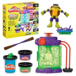 Play-Doh Teenage Mutant Ninja Turtles Mutationsstation Spielset, Bastel-Set für Kinder ab 4 Jahren zum Formen mit 3 Knetdosen