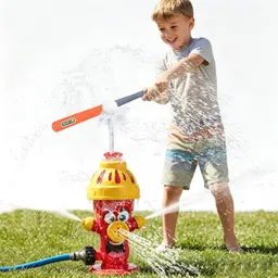 Xerteam Wasserspielzeug Kinder, Wasser-Sprinkler, Garten Twister Splash für Jungen und Mädchen 3-12 Jahre (Roter Hydrant)