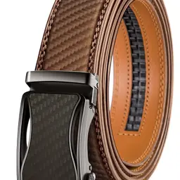 KEMISANT Leder-Gürtel für Herren, 35mm, verstellbar, Tawny, Business, Automatikschließe