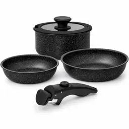 MICHELANGELO Topf- und Pfannenset, 5-teilig, Antihaft, Schwarz