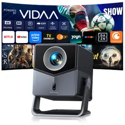 Beamer 4K, Smart Heimkino Projektor mit WiFi 6 & Bluetooth 5.4, 1400 ANSI, 1080P, Autofokus, Trapezkorrektur, tragbar, Outdoor, kompatibel mit Netflix & Dolby Audio