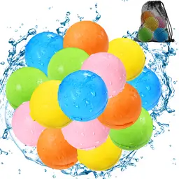 Wiederverwendbare Wasserbomben, schnell befüllbar, Sommer Outdoor Spielzeug für Kinder & Erwachsene, Garten, Pool, Strand & Party (15)