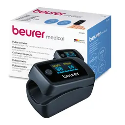 Beurer PO 45 Pulsoximeter – Sauerstoffsättigung, Herzfrequenz & Perfusionsindex, schmerzfrei, Farbdisplay, 1 Stück