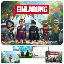 Glowiibo Fun4kid 12 Einladungskarten Kindergeburtstag Junge mit Umschlägen – für Geburtstagsparty & Feier