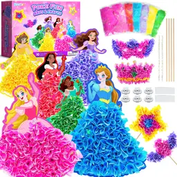 Poke Art Bastelset für Kinder, Prinzessin, Bastelspielzeug für Mädchen 4-8 Jahre
