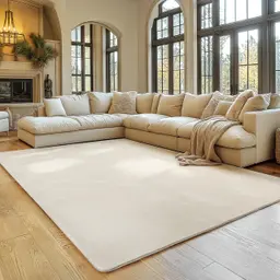 SIMPEX Teppich Creme 120x160 cm, waschbarer Kurzflor, rutschfest & weich, modernes Design für Wohnzimmer, Schlafzimmer, Küche & Kinderzimmer.