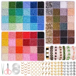 JHWELRG 36500 bunte Perlen 3mm für Armbänder & Halsketten, Set mit Buchstabenperlen, DIY Schmuckherstellung, Geschenkideen