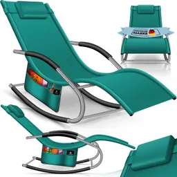 KESSER® Sonnenliege Relaxliege Gartenliege Gartenstuhl Liegestuhl Schaukelsessel wetterfest Petrolgrün