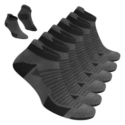 BLITZSOX Herren Sportsocken aus Baumwolle, 6 Paar, grau (43-46), mit gepolstertem Fußbett, DRI-WIK Feuchtigkeitskontrolle und verstärkter Ferse & Spitze