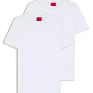 HUGO Herren Rundes T-Shirt, Pack Weiß (White 100), Größe M