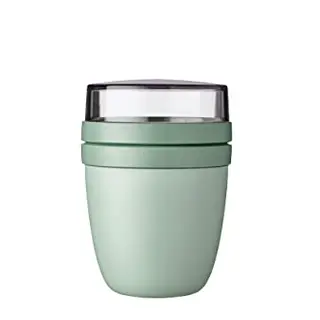 Mepal Müslibecher to go, 2-teilig, 500 ml & 200 ml, Nordic Sage, mit Unterteilung für Joghurt & Müsli, mikrowellengeeignet, spülmaschinenfest, gefriergeeignet