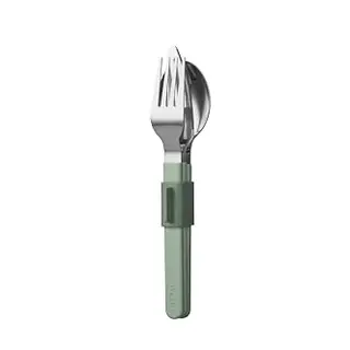 Mepal Besteckset 3-teilig Silueta – Messer, Gabel, Löffel mit Halter – Spülmaschinenfest – Nordic Sage