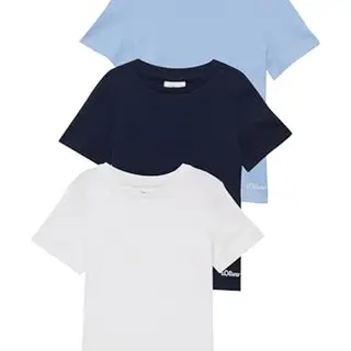 s.Oliver 3er-Pack Unisex T-Shirts mit Logoprint