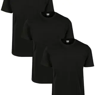 Urban Classics Herren Basic T-Shirt 3er Pack, Schwarz, Größe L