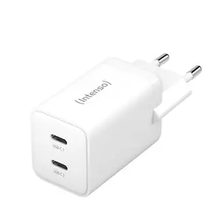 Intenso Power Adapter W40CC, 40 Watt USB-C Netzteil mit 2 Anschlüssen, ideal für Smartphone und Laptop, weiß
