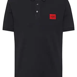 HUGO Herren Polohemd Dereso222, Schwarz, Größe L