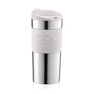 Bodum Travel Mug Edelstahl Thermobecher 0,35 l Off White, spülmaschinenfest, doppeltwandig, 1 Stück