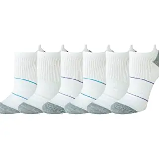 Amazon Essentials Damen Performance Zone Tab-Sportsocken, 6 Paar, Weiß, Größe 36-39.5